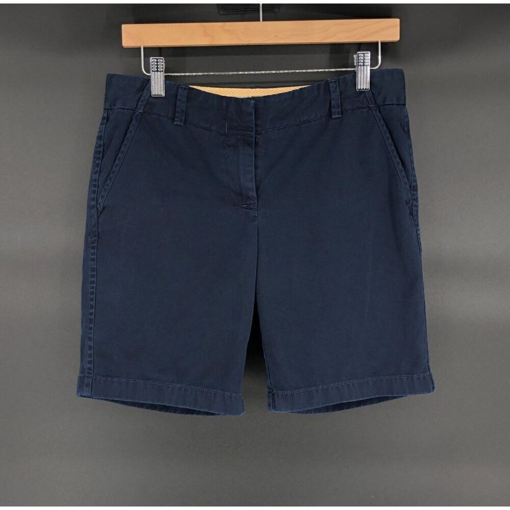 J.Crew Women's Chino Classic Twill Shorts 4 Navy Preppy Nautical Dark Academia